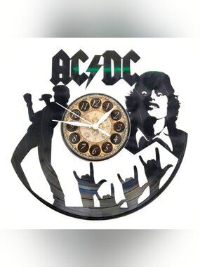 AC DC vinyl record clock